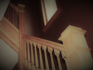 The staircase to the upstairs tenants apartment.