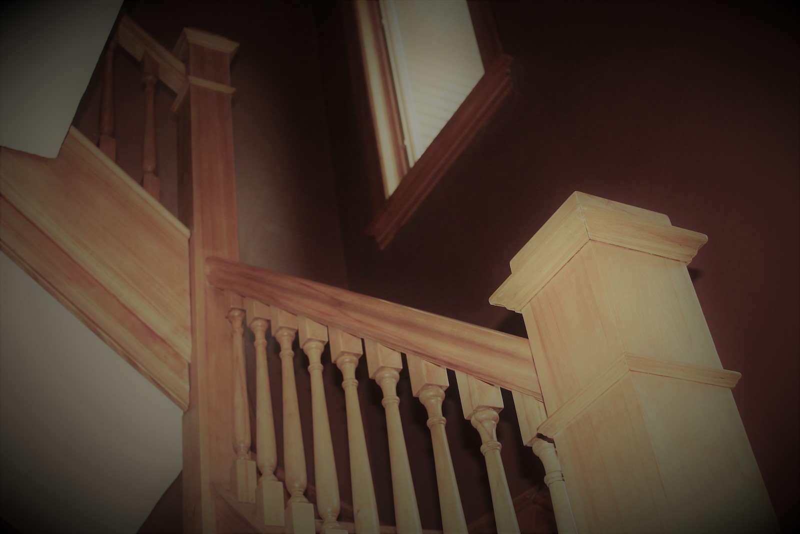 The staircase to the upstairs tenants apartment.