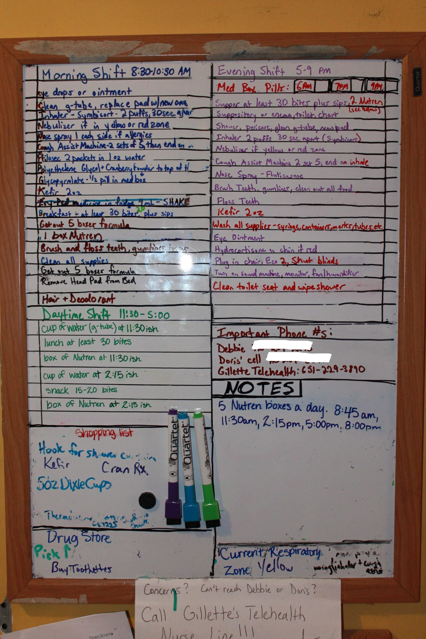 Kristi's Whiteboard-The daiy schedule