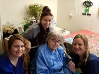 Court Manor Nursing Home  - Abby, Anais, and Maija -  Mom (Marion Larson)